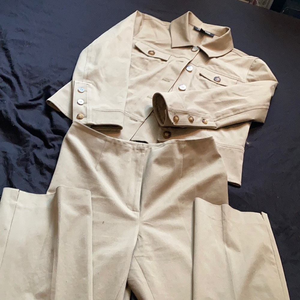 Tan pants and jacket set